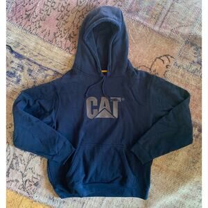 MEN'S CAT Caterpillar brand sweatshirt hoodie. Navy SIZE XL